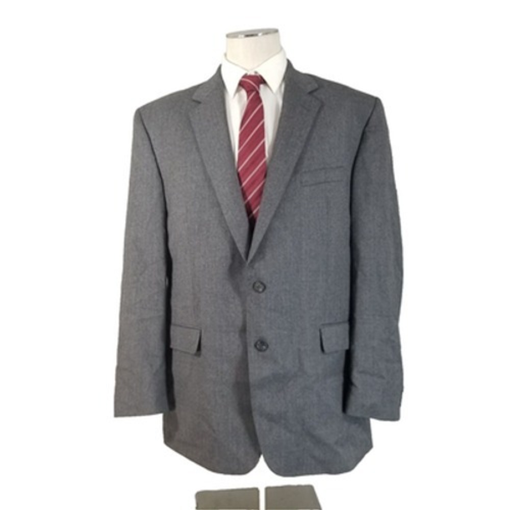 Chaps Ralph Laruen Sport Coat Suit Jacket Men's 46L Gray Wool Luxury